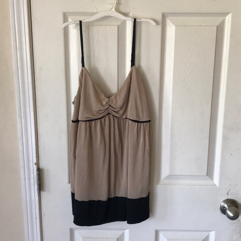 WHBM silk tank. Size medium. Black n Tan